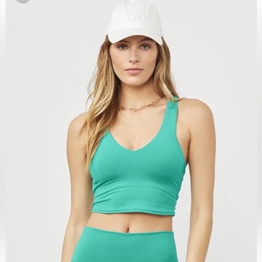 Alo yoga real bra tank ocean teal